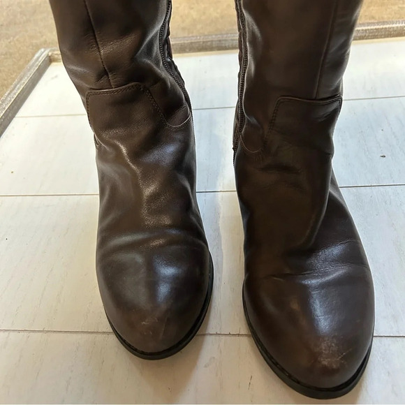 Isaac Mizrahi Tally Quilted Boot Dark Brown Leather Upper Riding Boot Womens 6.5 - Picture 10 of 11